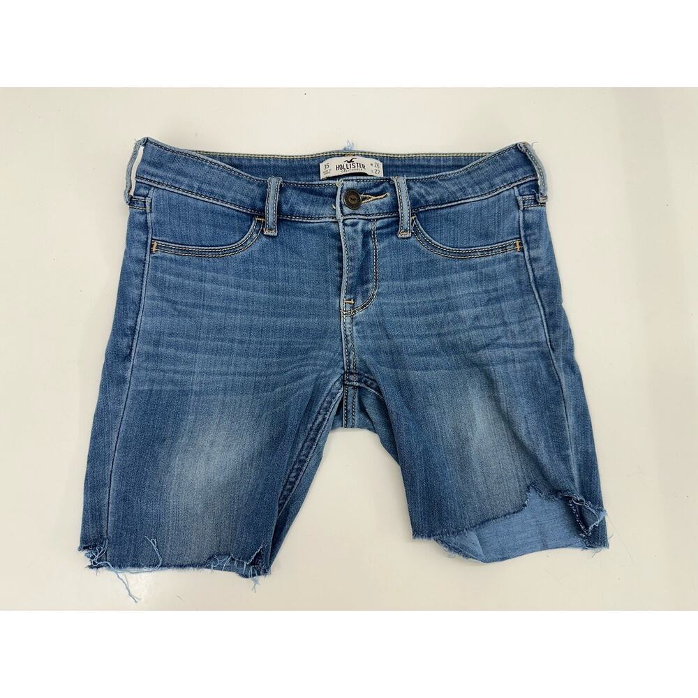 Hollister Womens Juniors Jean Shorts Size 3 Denim Handmade Cuttoff
